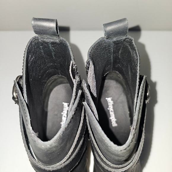Jeffrey Campbell Amuse Ankle Boot Womens 10 Black Leather Platform High Heel - Picture 12 of 16